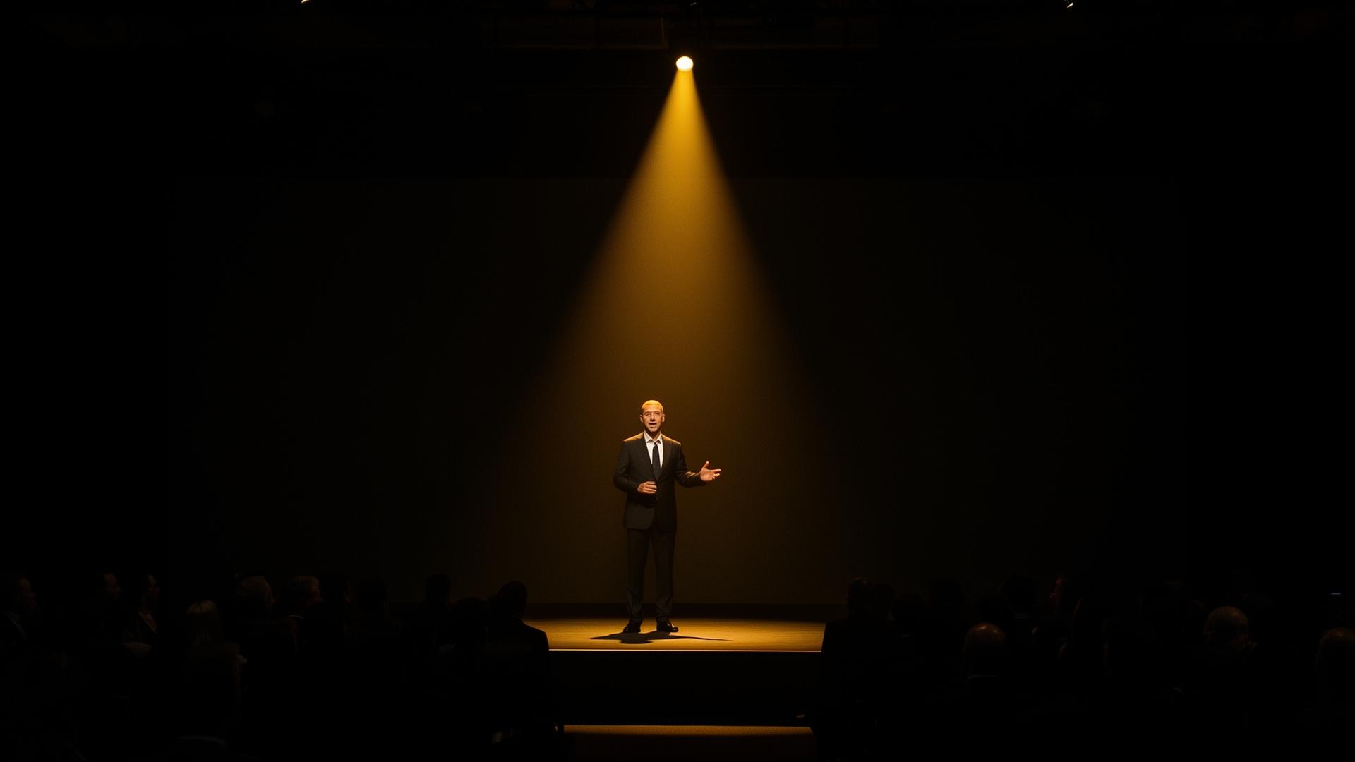 Josh speaking on stage